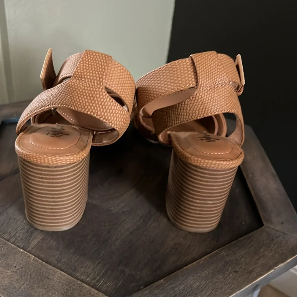 1 hour sale. Style & Co, brown wedge sandals, size 7.5